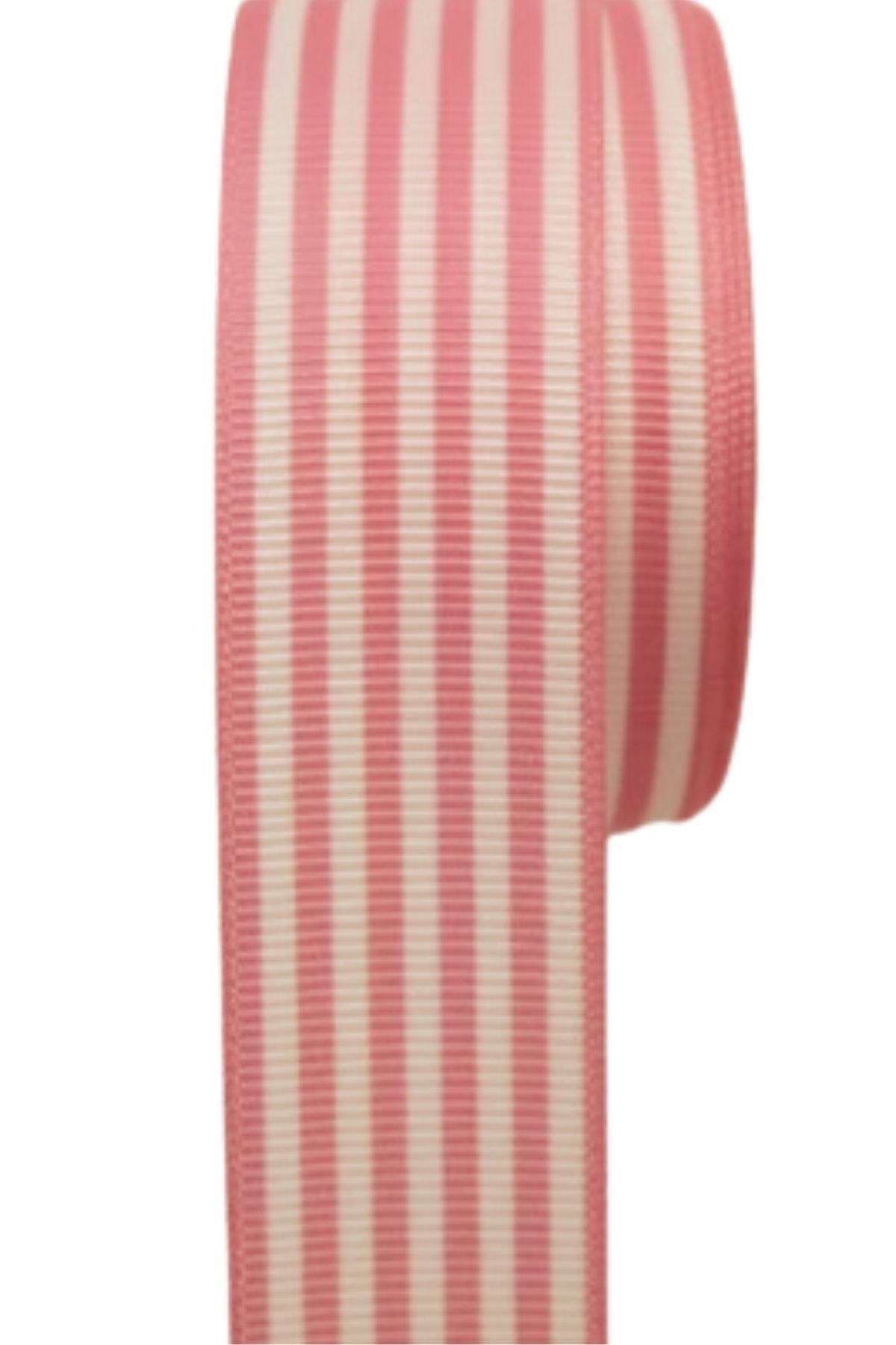 Tafta Çizgi Desen Kurdele 25 Mm Pudra 2 Metre