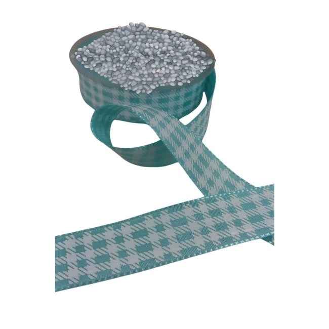 Tafta Ekoseli Kurdele 25 Mm Mint 2 Metre