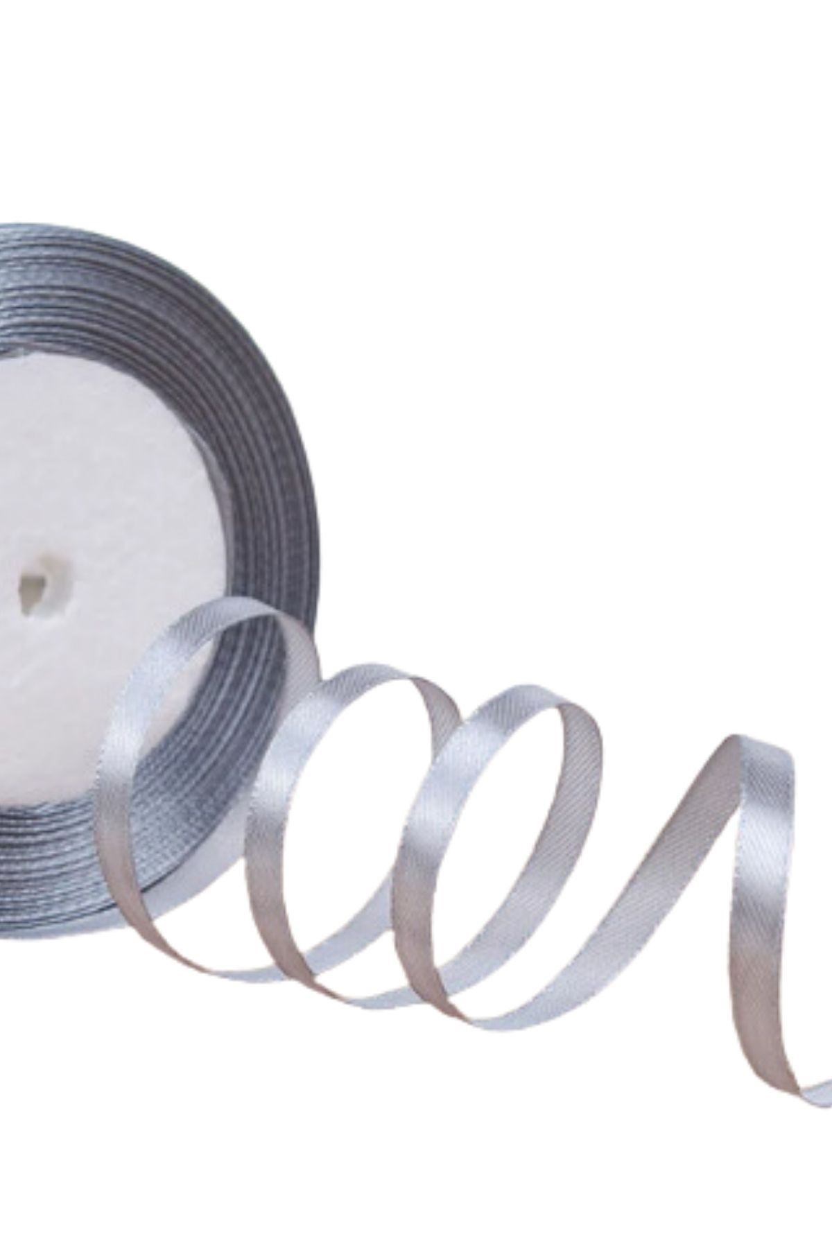 Saten Kurdele 3 Cm 10 Metre Gri