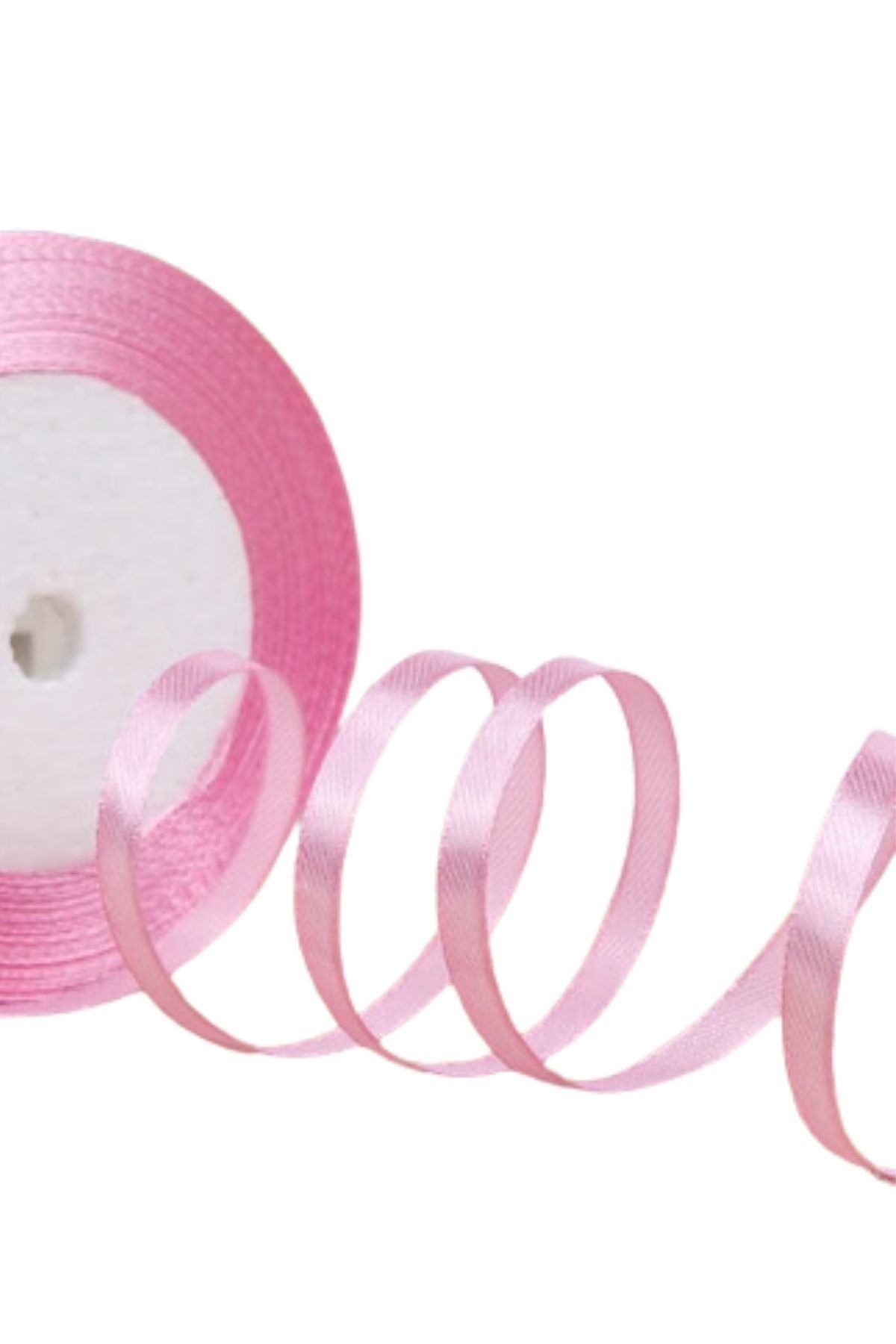 Saten Kurdele 3 Cm 10 Metre Toz Pembe