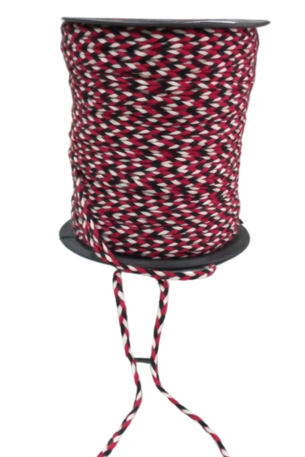 Bileklik İpi, Hediye Paketleme İpi, Şans, Bereket, Aşk, Şifa, Güç 5 Mm Pamuk  5 Metre Kırmızı