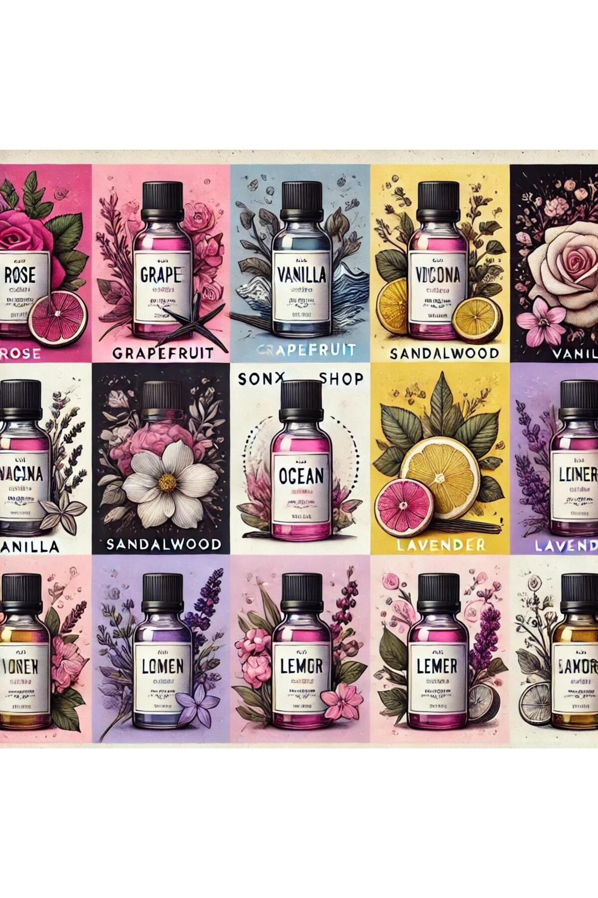 Favori 10’lu Set Esansiyel Uçucu Yağ Buhurdanlık Hava Nemlendirici Aroma Difüzörü Kokusu Esans