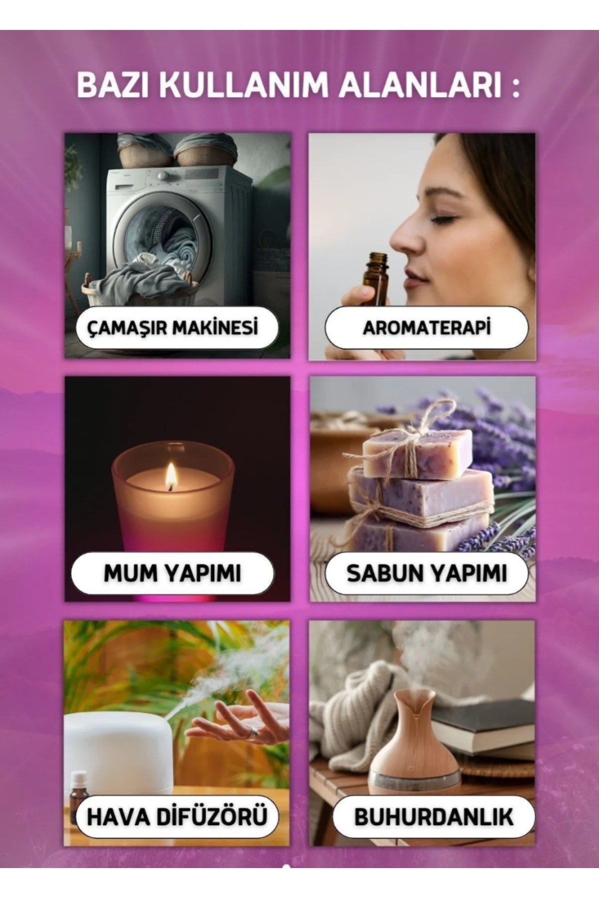 Favori 10’lu Set Esansiyel Uçucu Yağ Buhurdanlık Hava Nemlendirici Aroma Difüzörü Kokusu Esans