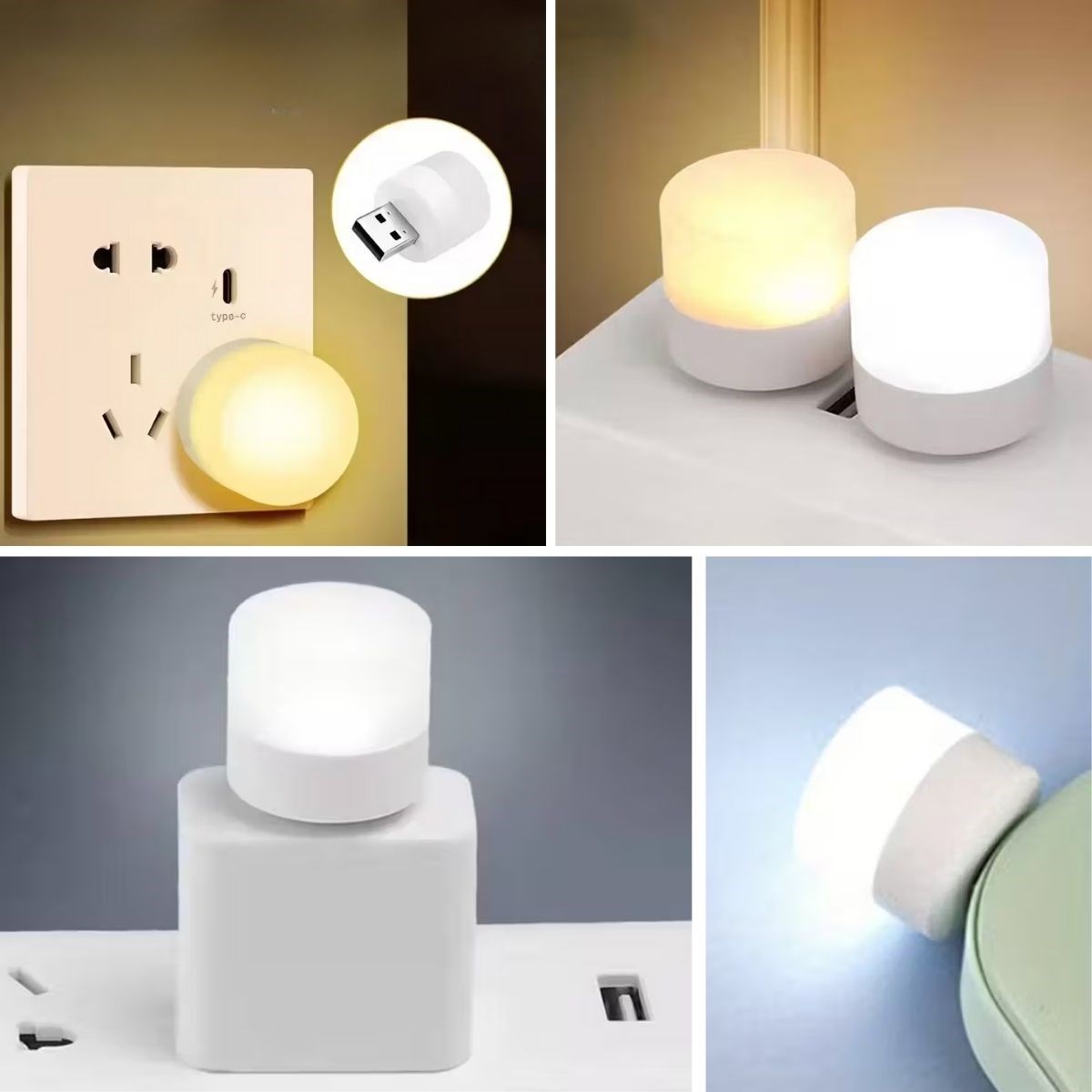 BUFFER® USB Mini Top LED 10’lu Aydınlatma Beyaz Işıklı Gece Lambası, Enerji Tasarruflu Mikro LED Işıklar