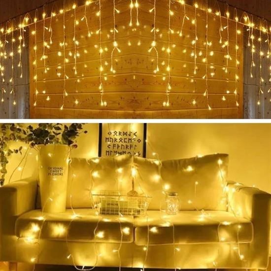 8 Fonksiyonlu 16 Saçaklı Perde Led 3 x 1 (Günışığı)