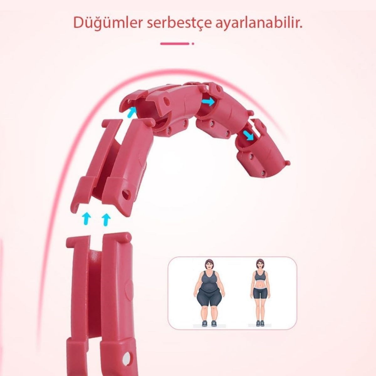 BUFFER® Ayarlanabilir Zayıflatıcı Hulahop Bel ve Karın Bölgesi İçin İnceltici Fitness Aleti Spor Çemberi
