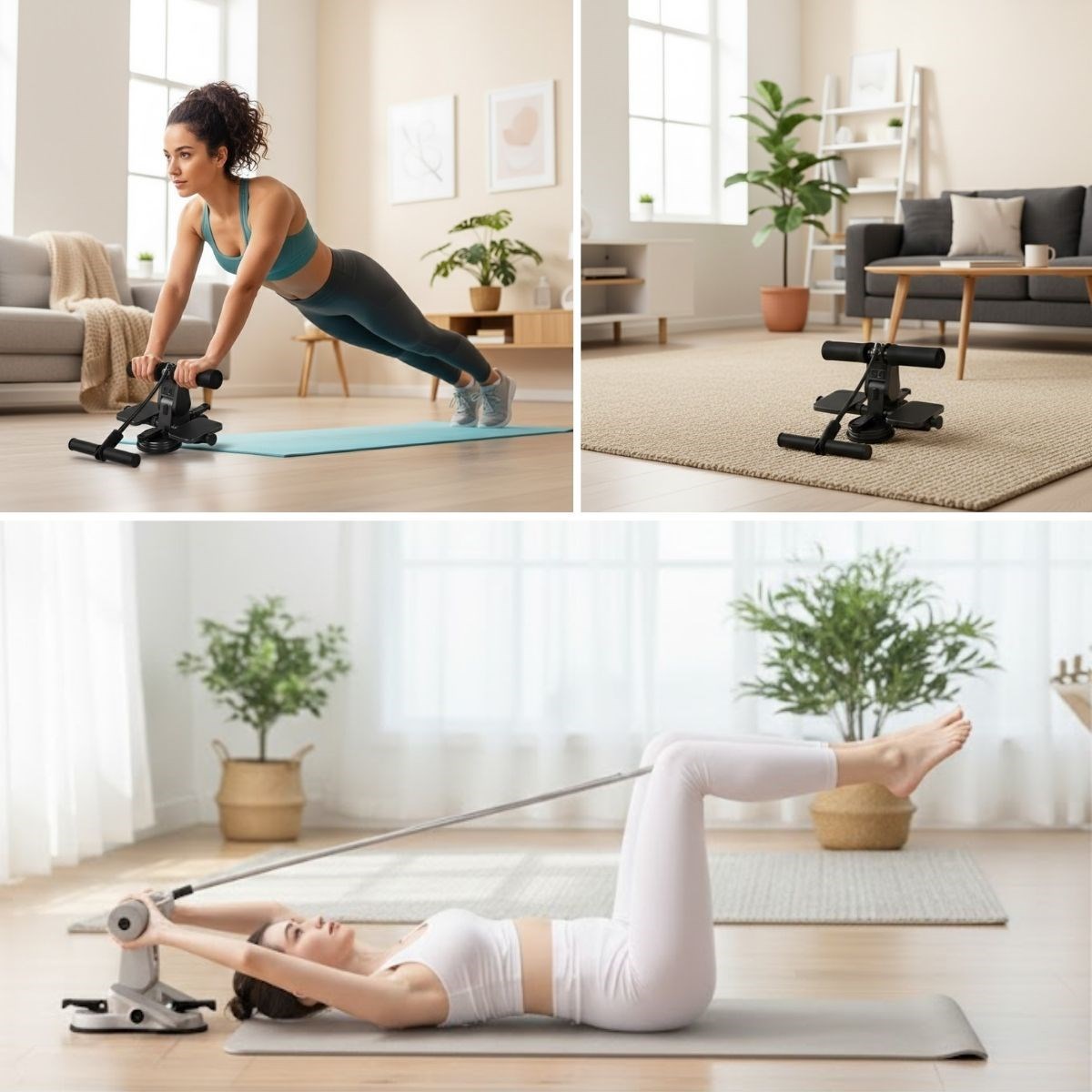 BUFFER® 4 Direnç Bantlı Mekik Çekme Spor Aleti – Karın, Kol ve Tüm Vücut İçin Evde Egzersiz Aleti