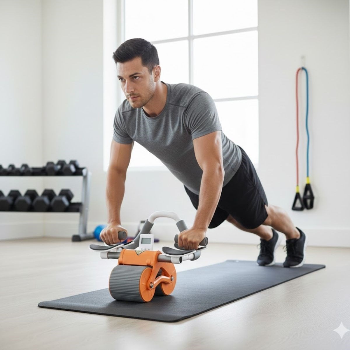 BUFFER® Dijital Sayaçlı Çek-Bırak Mekik Aleti – Karın ve Core Güçlendirici Evde Spor Aleti