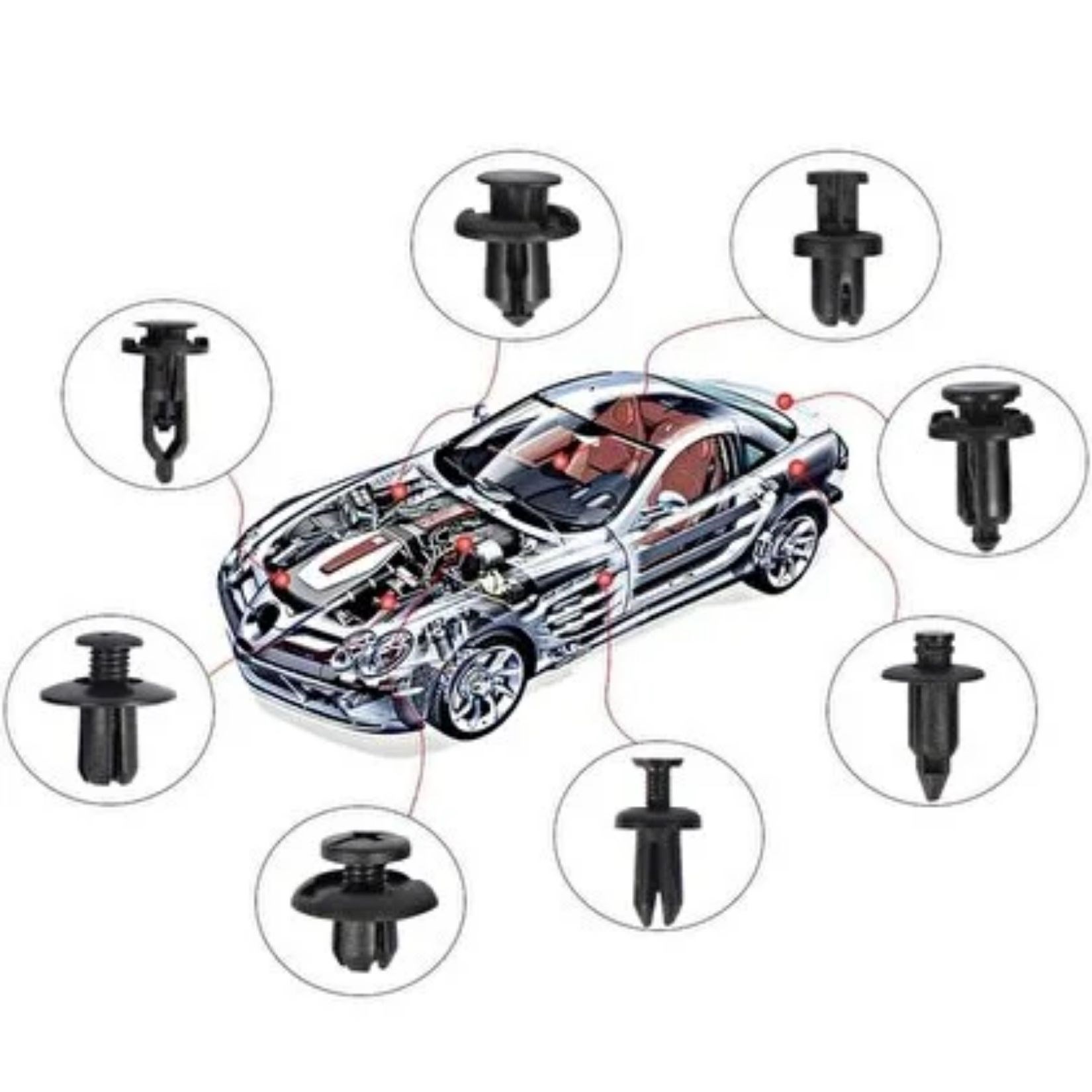 BUFFER® 630 Adet Trim Klips Seti – Oto Panel, Kapı Döşeme, Tampon ve Pervaz İçin Evrensel Raptiye Bağlantı Elemanları