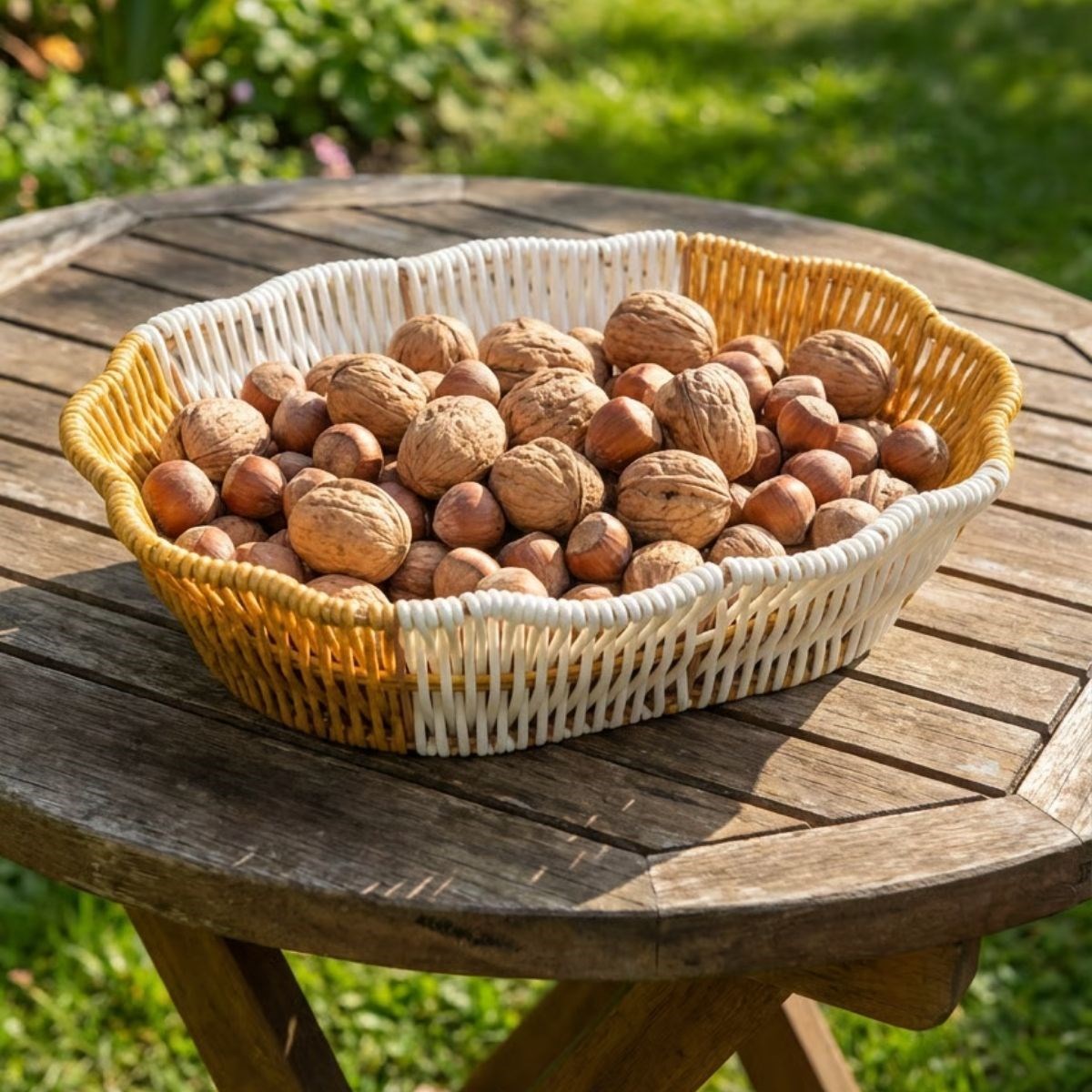 BUFFER® Oval Çift Renkli Plastik Rattan Ekmek ve Meyve Sepeti - Çok Amaçlı Banyo ve Mutfak Düzenleyici - Yıkanabilir Dekoratif Tezgâh Üstü Organizer