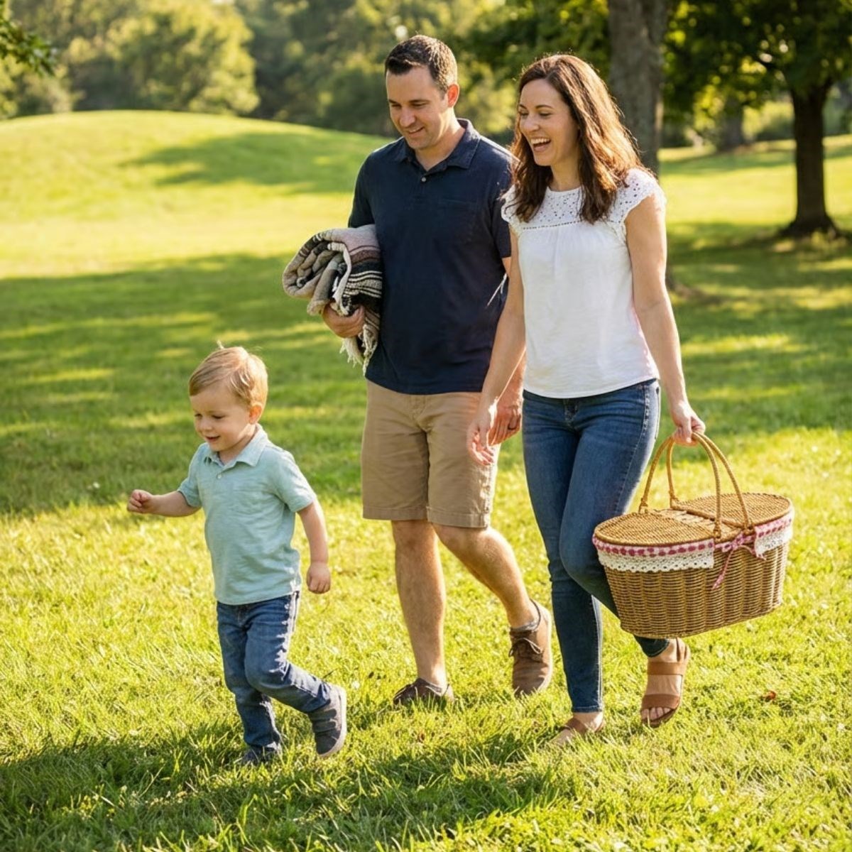 BUFFER® 2 Kapaklı Oval Plastik Rattan Piknik Sepeti – Doğal Hasır Görünümlü Çok Amaçlı Piknik, Plaj ve Bahçe Sepeti