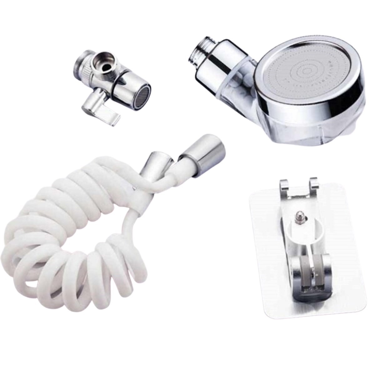 BUFFER® 2 in 1 Spiral Hortumlu Ayarlanabilir Hareketli Banyo Mutfak Lavabo Musluk Duş Başlığı