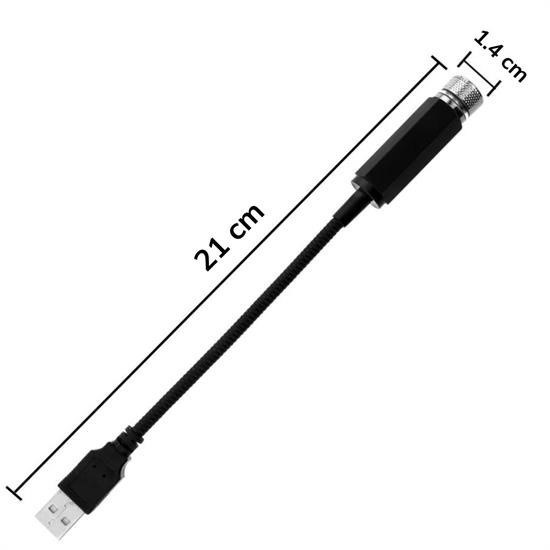 BUFFER® Kırmızı Ayak Altı Tavan Led Araç içi Aydınlatma Oto Araba İç Disko Ayarlanır USB Lamba Işık