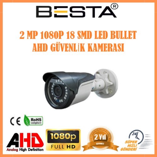 2 MP Ahd 1080P Gece Görüşlü 4 Kameralı Güvenlik Sistemi