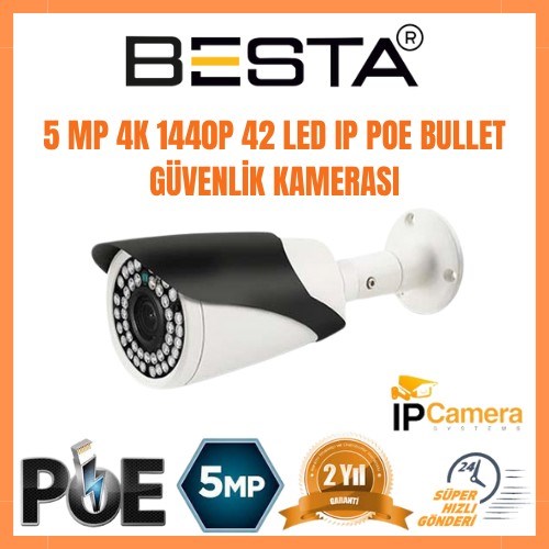 5 MP 1440P 10 Kameralı IP POE Güvenlik Seti