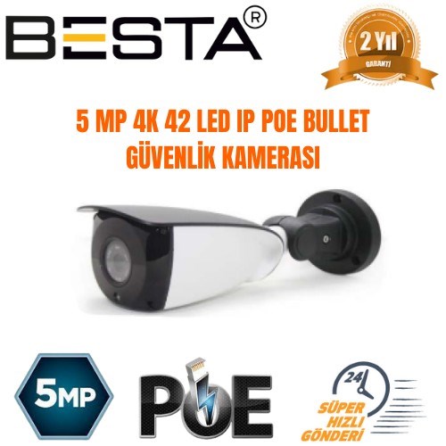 5 MP 4 İÇ MEKAN 4 DIŞ MEKAN KAMERALI IP POE GÜVENLİK SETİ