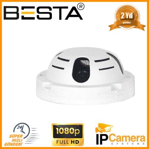 2 MP 1080P Duman Dedektör Görünümlü IP POE Dome Kamera