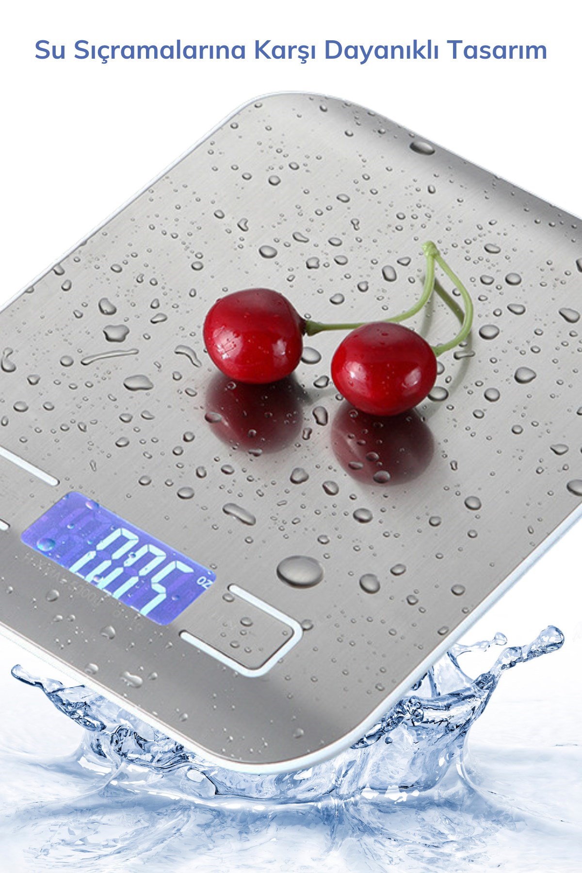 BUFFER® TF 1002 Hassas Ölçümlü  Maksimum 5 Kg Kapasiteli Led Ekran Platin Dijital Mutfak Tartısı