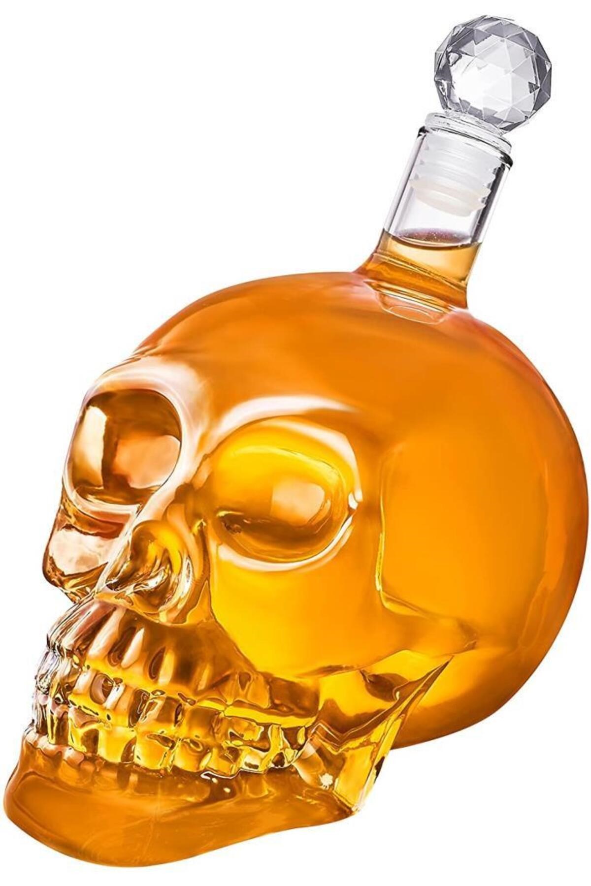 Crystal Head Kuru Kafa Cam Şişe  Hediyelik Sürahi (350 ML)