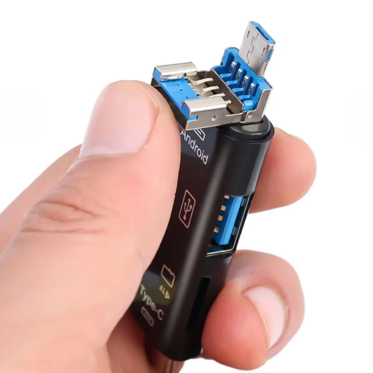 BUFFER® 5 In 1 Çok Fonksiyonlu USB 2.0 Micro Sd Kart Okuyucu - Usb/micro Usb/type-C Çıkışlı, Otg Çevirici