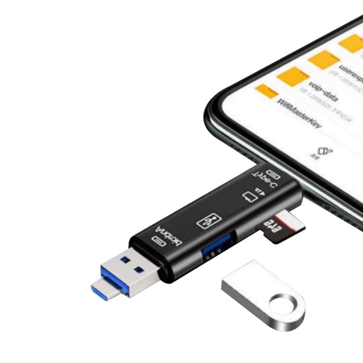 BUFFER® 5 In 1 Çok Fonksiyonlu USB 2.0 Micro Sd Kart Okuyucu - Usb/micro Usb/type-C Çıkışlı, Otg Çevirici