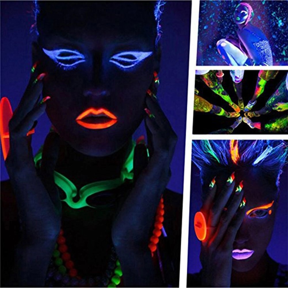 Mey İthalat® GlowPaint 6’lı Neon Boya – UV Işıkta Parlayan Makyaj Seti