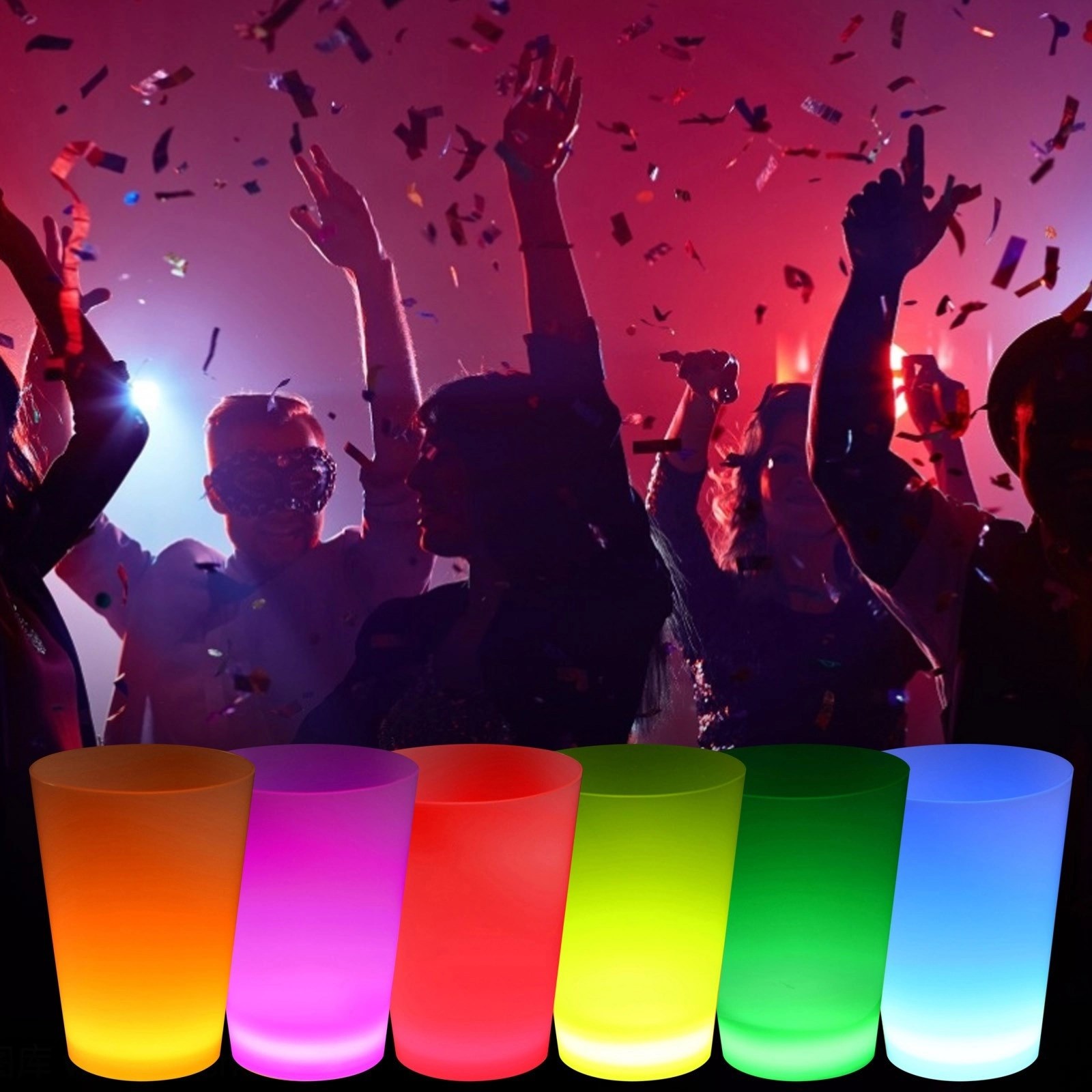 Mey İthalat® Neon Parti Glow Bardak 1.5 oz Karışık Renk 1 Adet Tekli