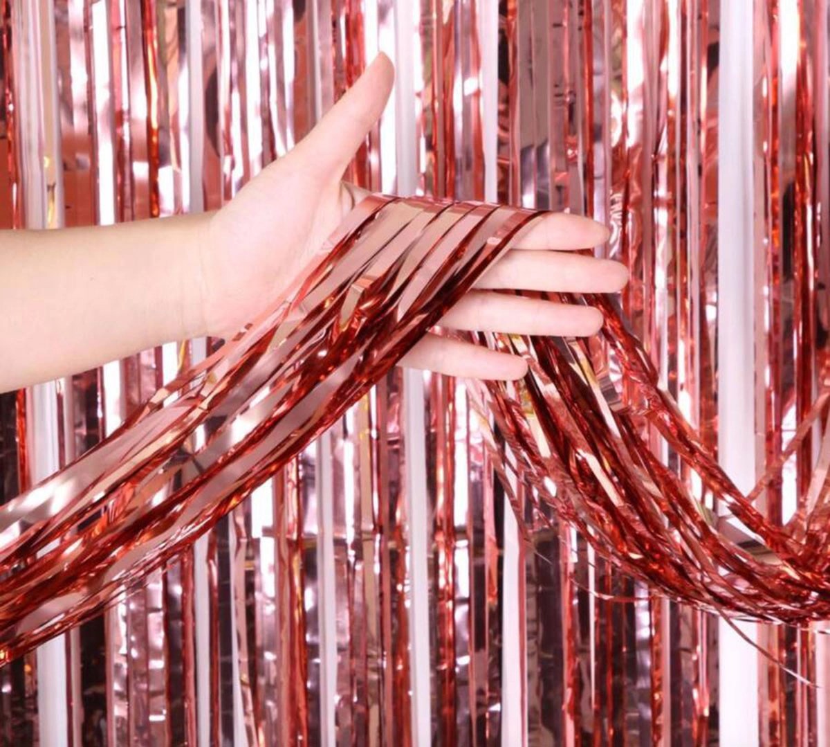 Mey İthalat® Rose Gold Püsküllü Kapı Perdesi - Parti, Bekarlığa Veda, Doğum Günü 1x2 m