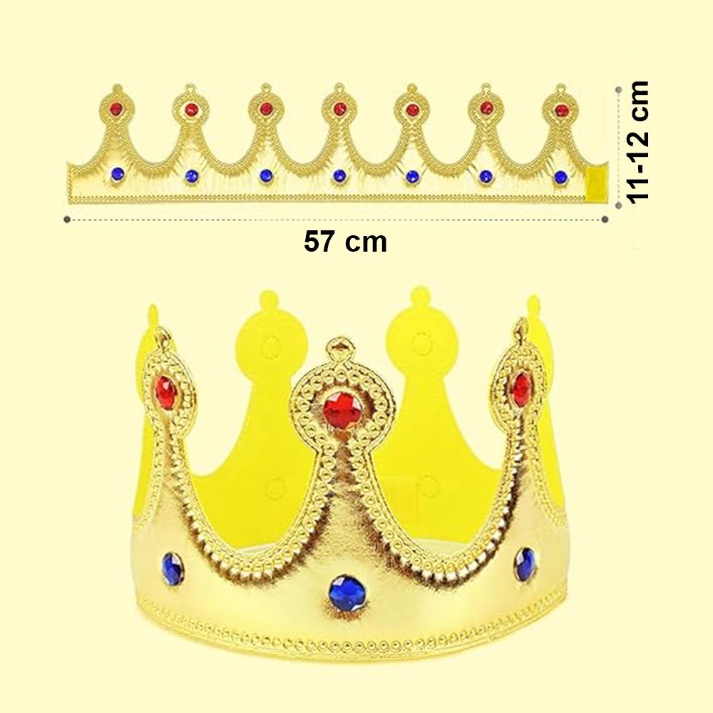 Mey İthalat® Altın Renk Eva Malzemeden İmal Çocuk Kral Tacı 57 cm