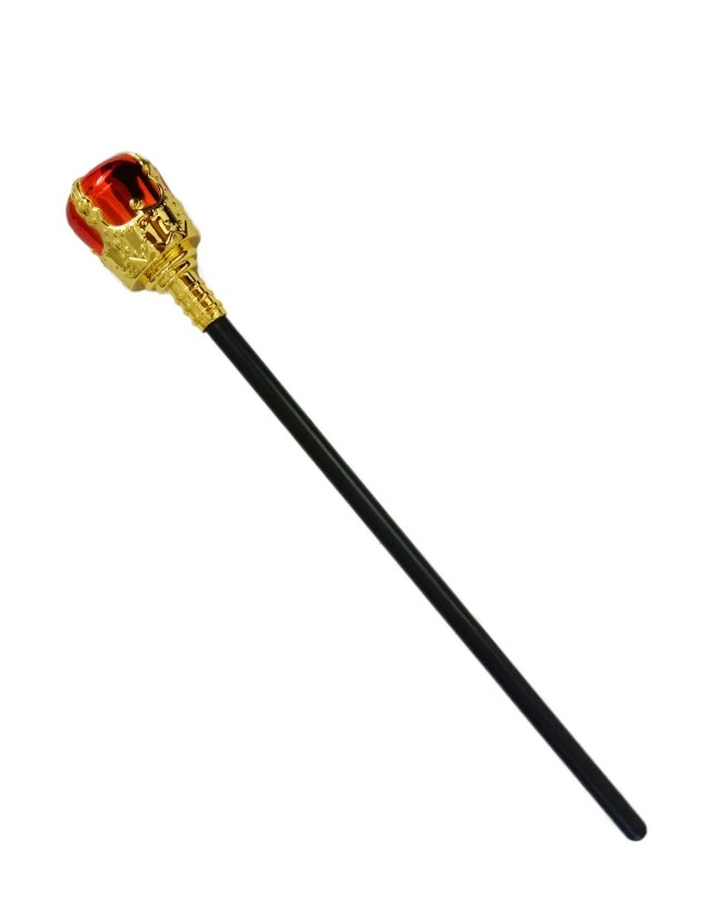 Mey İthalat® Kırmızı Topuzlu Kral Asası Kraliyet Asası 40 cm