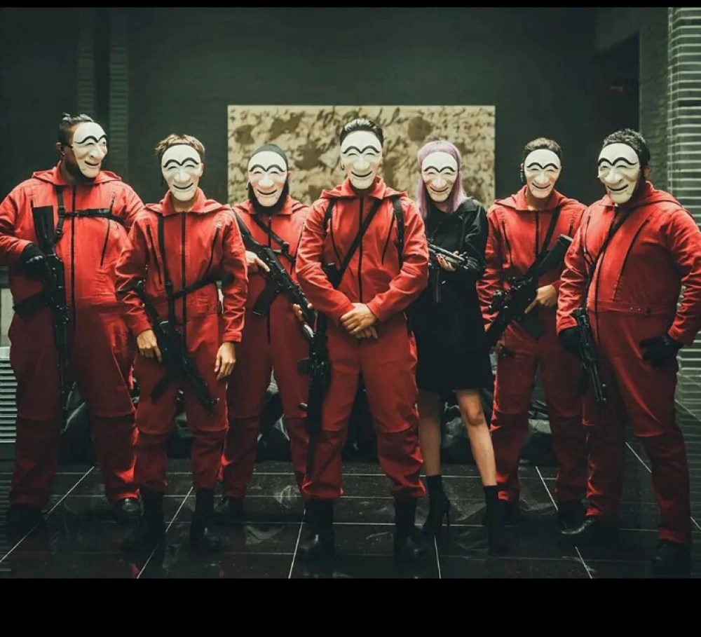 Mey İthalat® Koreli Hırsız Teatral Hahoe Maskesi - Para Heist Maskesi - Dali Maskesi