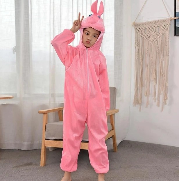 Mey İthalat® Çocuk Tavşan Kostümü Pembe Renk 4-5 Yaş 100 cm