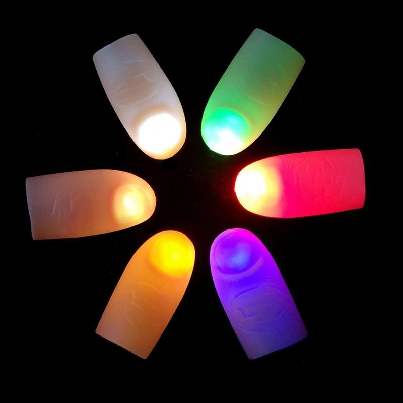 Mey İthalat® Led Işıklı Renkli Sihirli Parmak Işıklı Parmak Şaka Parmak 1 Adet