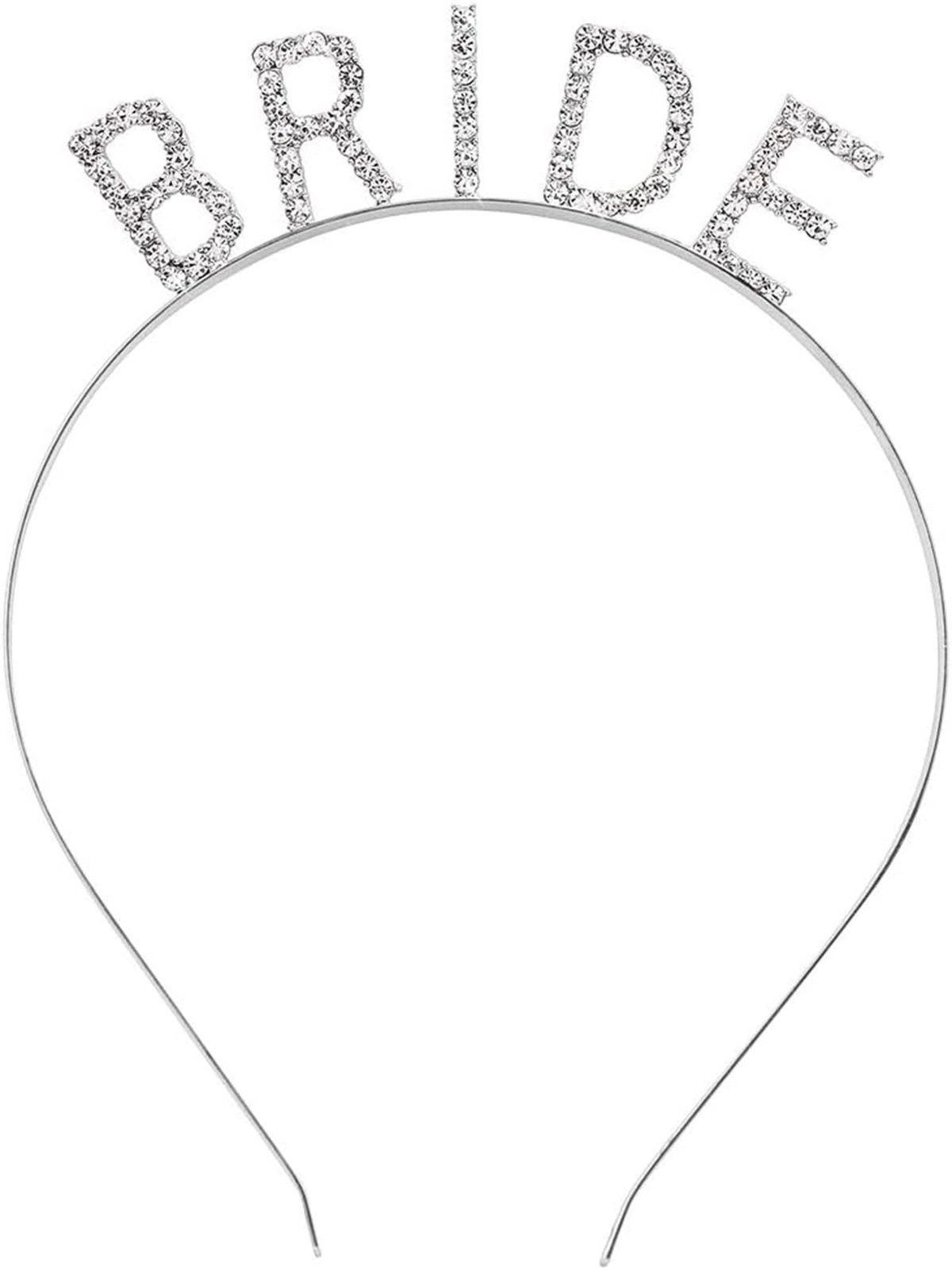 Mey İthalat® Gümüş Renk Bekarlığa Veda Kristal Taş Bride Tacı İthal 16x10 cm