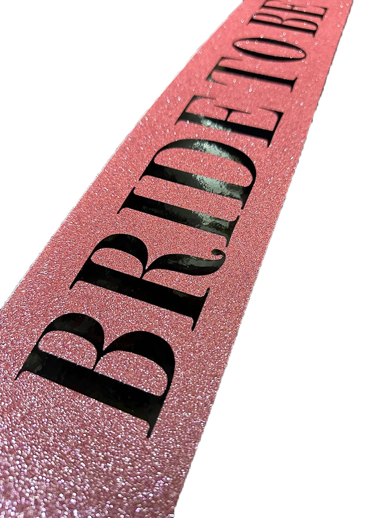 Mey İthalat® Pembe Üzeri Siyah Büyük Bride To Be Yazılı Simli Işıltılı Kuşak Kemer 10 cm Genişlik
