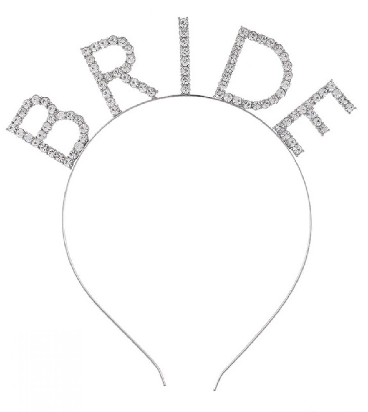 Mey İthalat® Bekarlığa Veda Mega Boy Kristal Taşlı Gümüş Bride Taç Gelin Tacı 20X21 cm