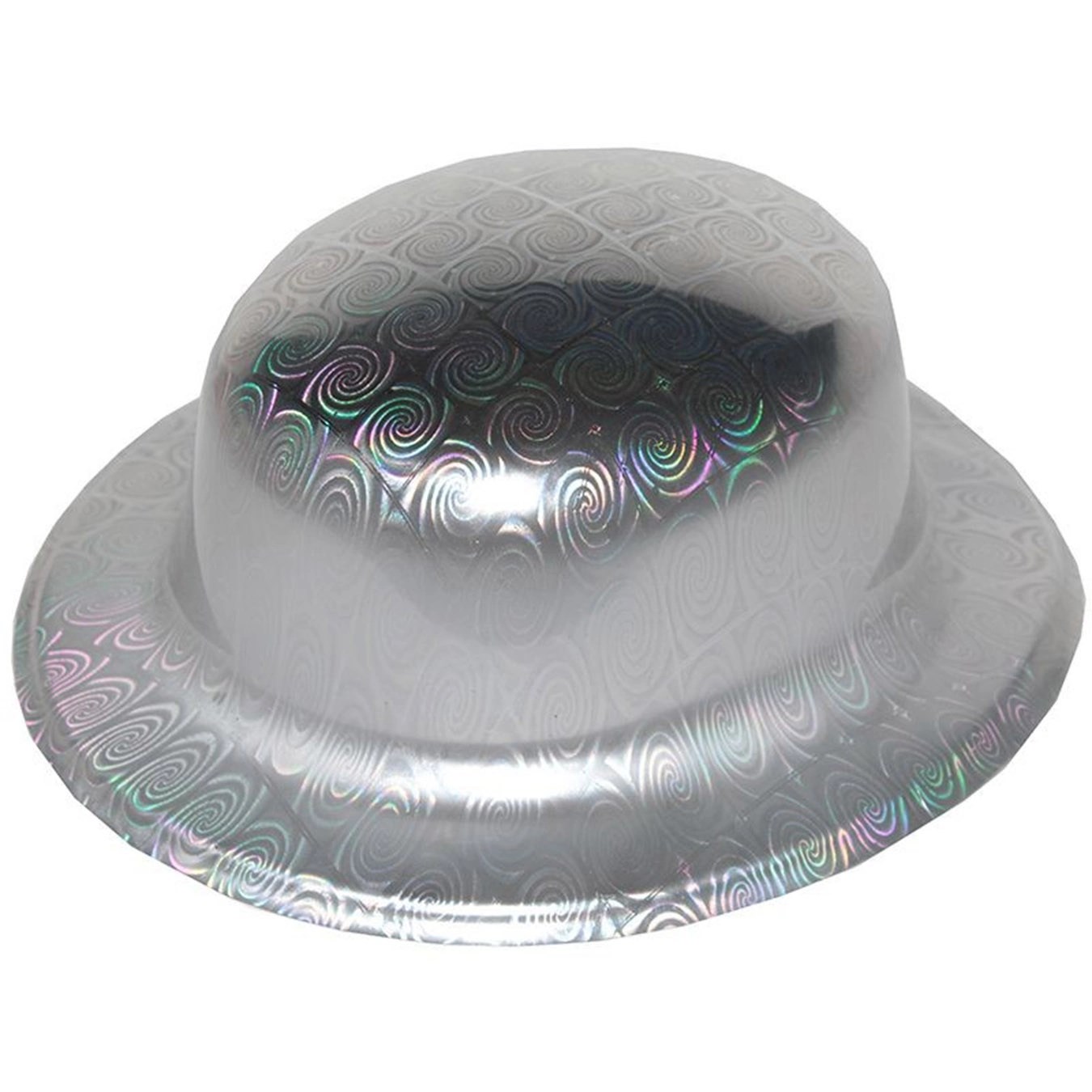 Mey İthalat® Gümüş Renk Hologramlı Plastik Yuvarlak Melon 27x24 cm