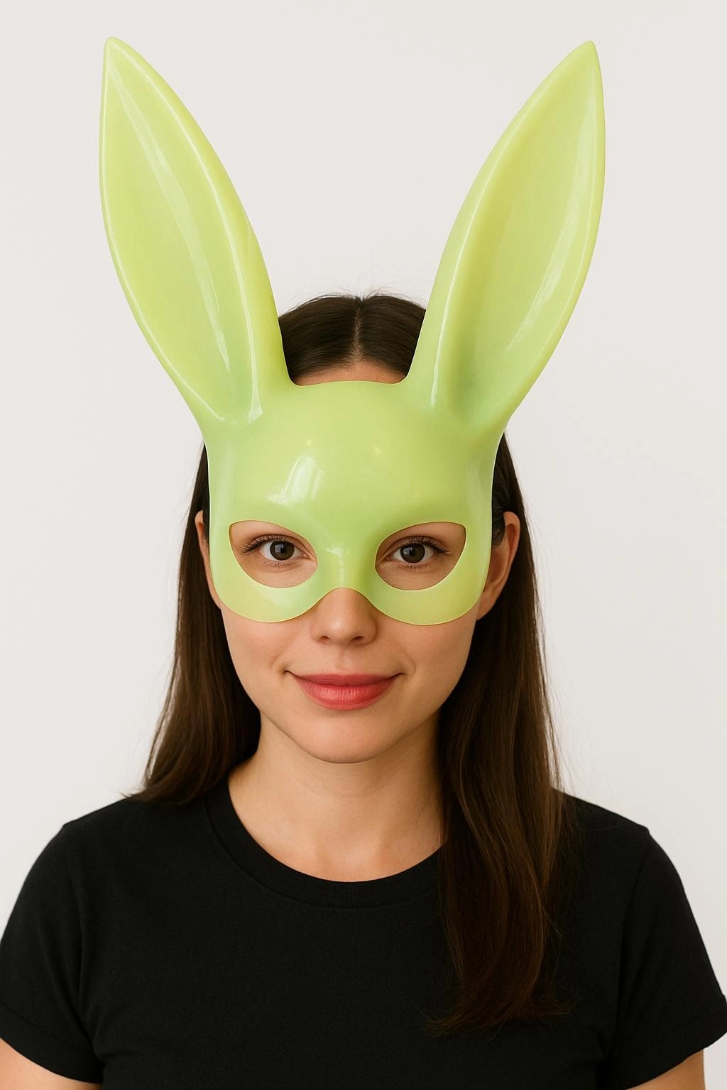 Mey İthalat® Karanlıkta Parlayan Fosforlu Tavşan Maskesi – Glow Bunny Masquerade Maske (32x22 cm)