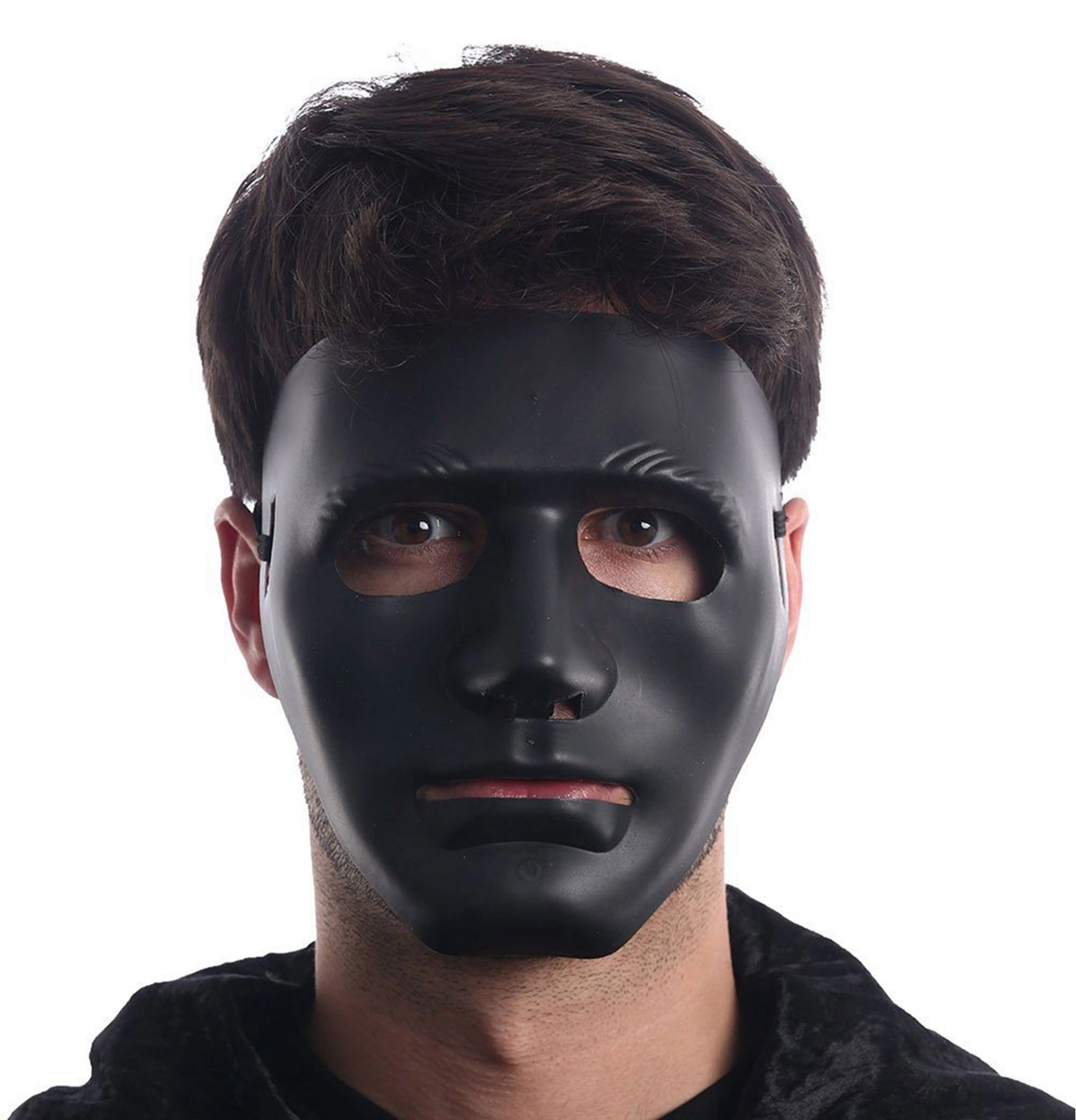 Mey İthalat® Siyah Renk Hip Hop Anonim Jabbawockeez Dans Maskesi 18x19 cm