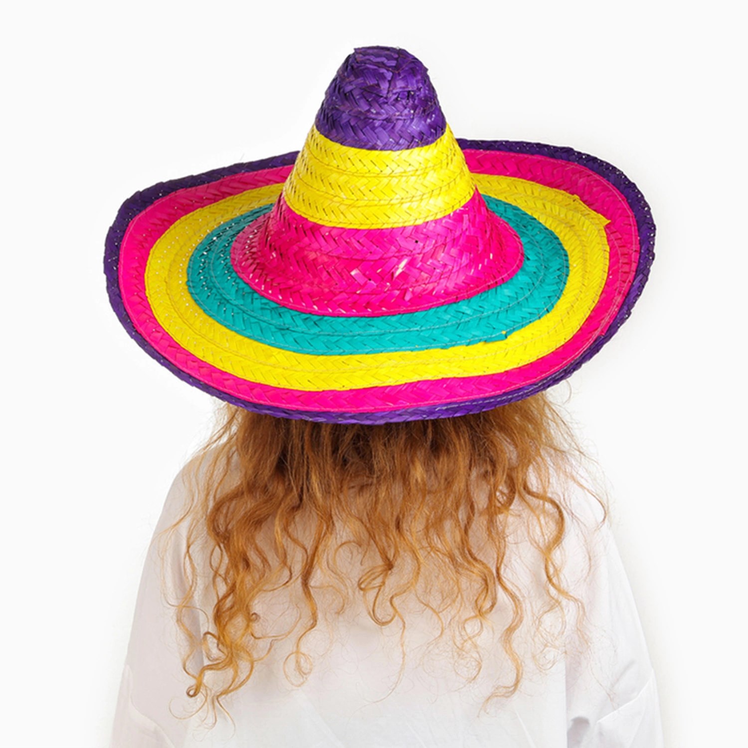 Mey İthalat® Sombrero Meksika Şapkası Renkli Örme Hasır Çocuk Boy