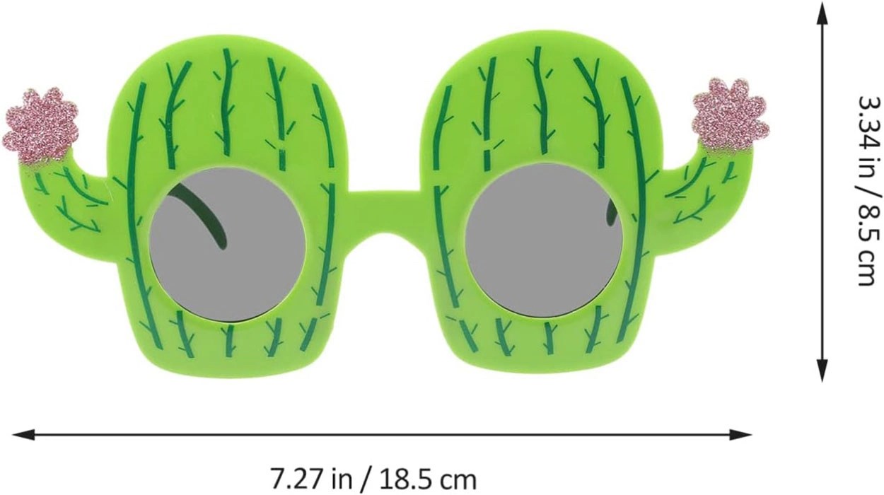 Mey İthalat® Kaktüs Temalı Hawaii Yaz Partisi Gözlüğü 8.5x18.5 cm