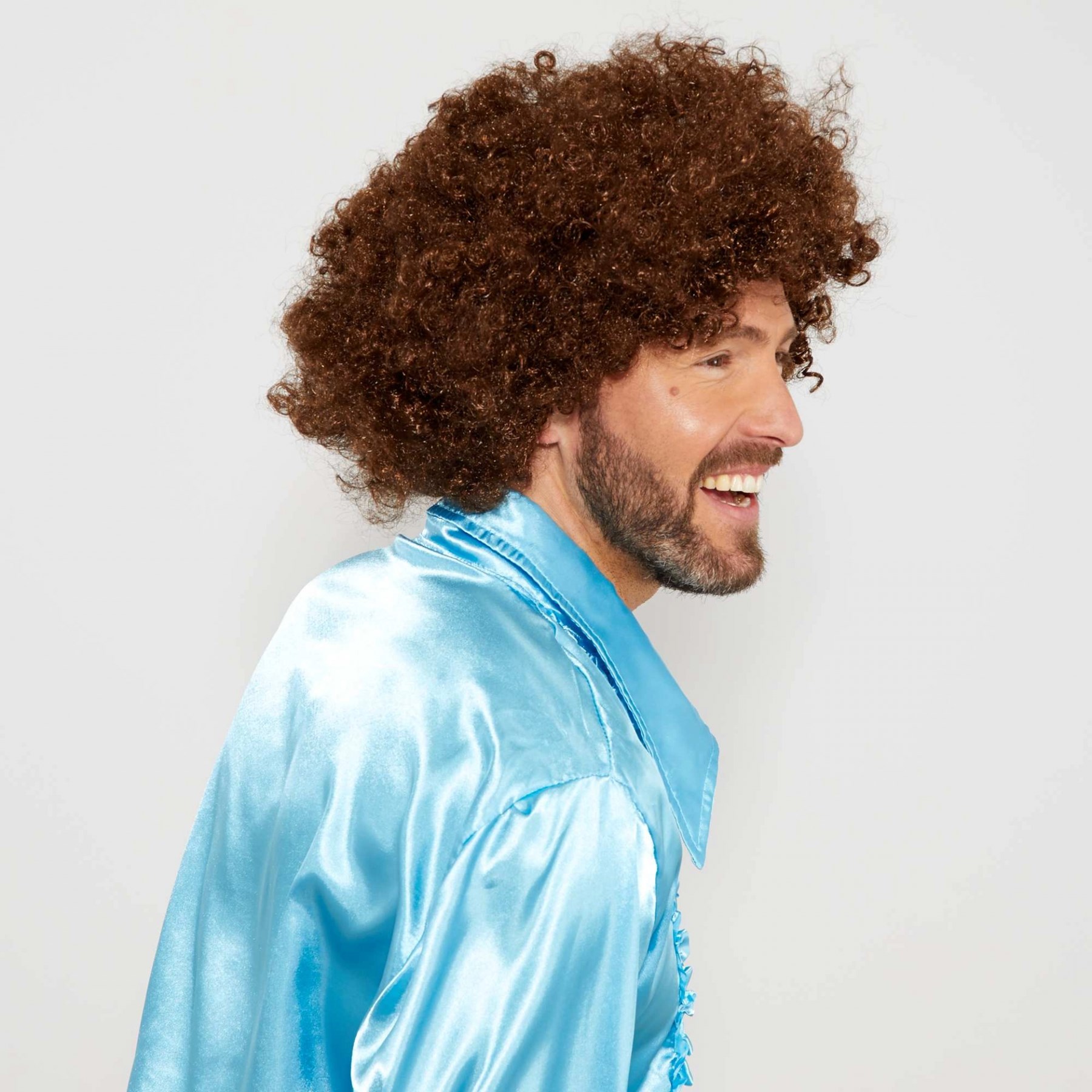 Mey İthalat® Kahve Renk Kıvırcık Afro Bonus Peruk