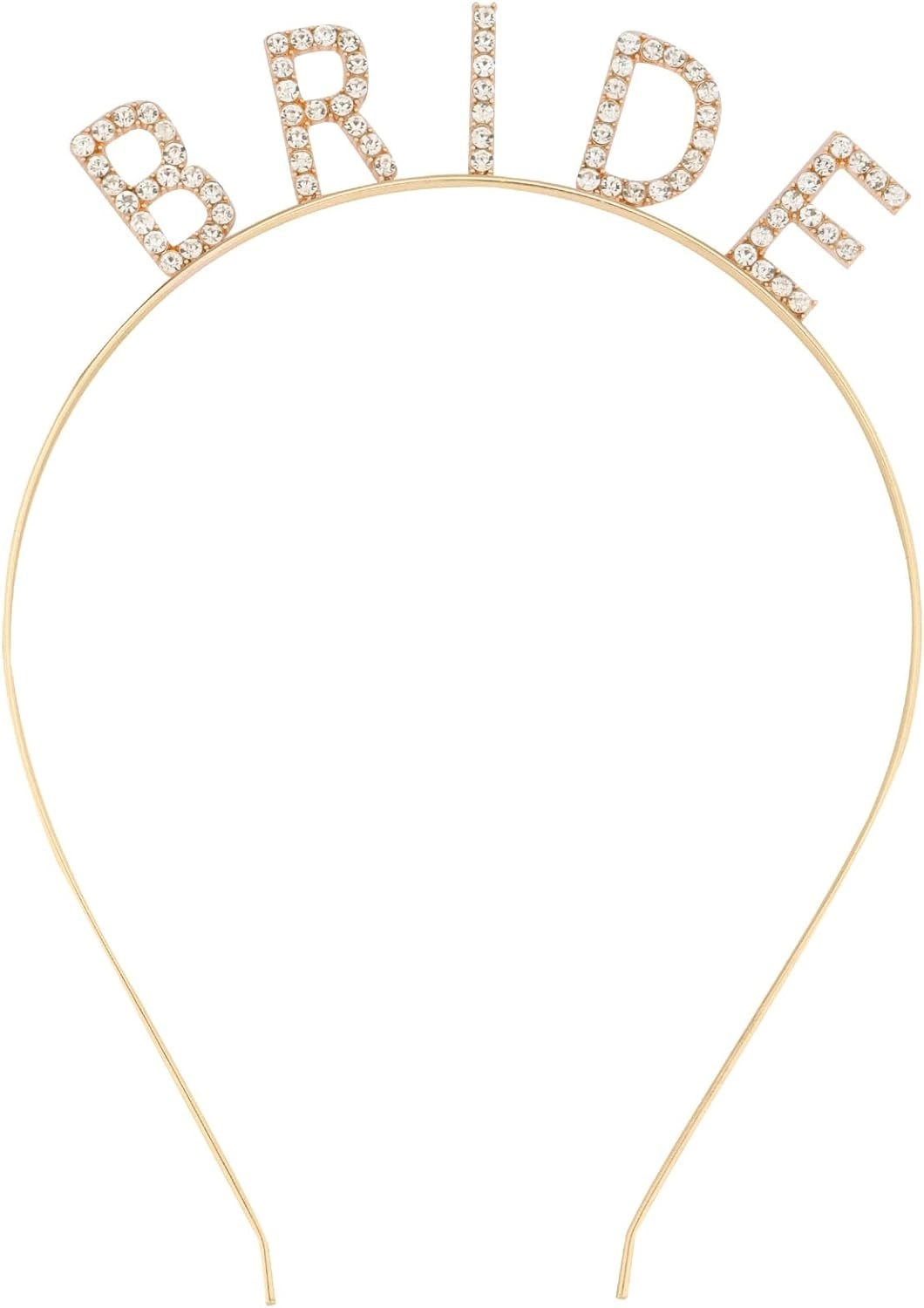 Mey İthalat® Altın Gold Renk Bekarlığa Veda Kristal Taş Bride Tacı İthal 16x10 cm