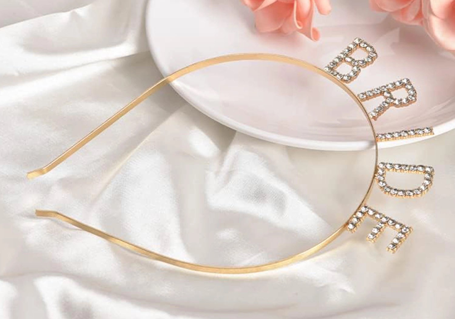 Mey İthalat® Altın Gold Renk Bekarlığa Veda Kristal Taş Bride Tacı İthal 16x10 cm