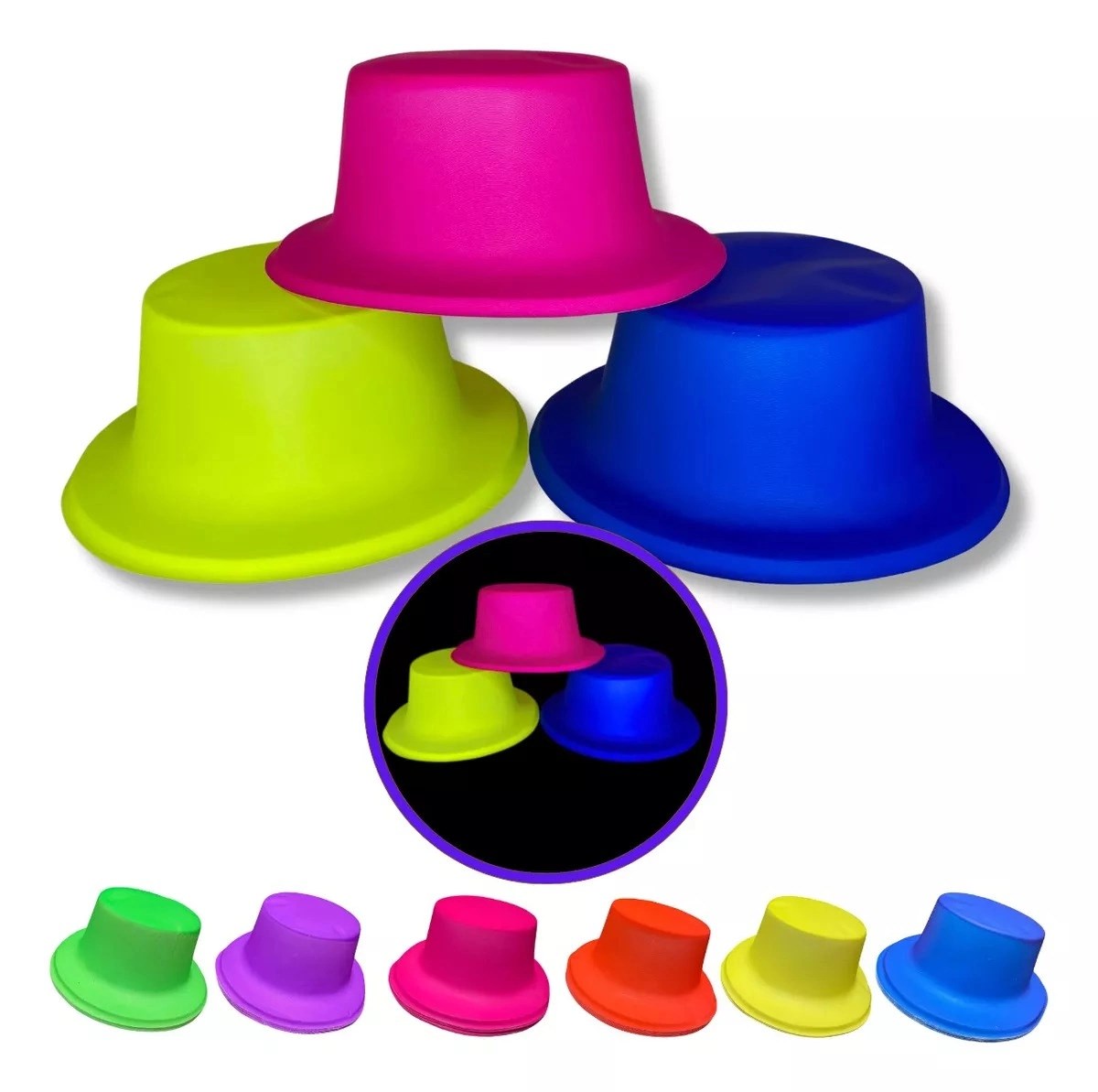 Mey İthalat® Neon Partisi Turuncu Renk Plastik Fötr Şapka