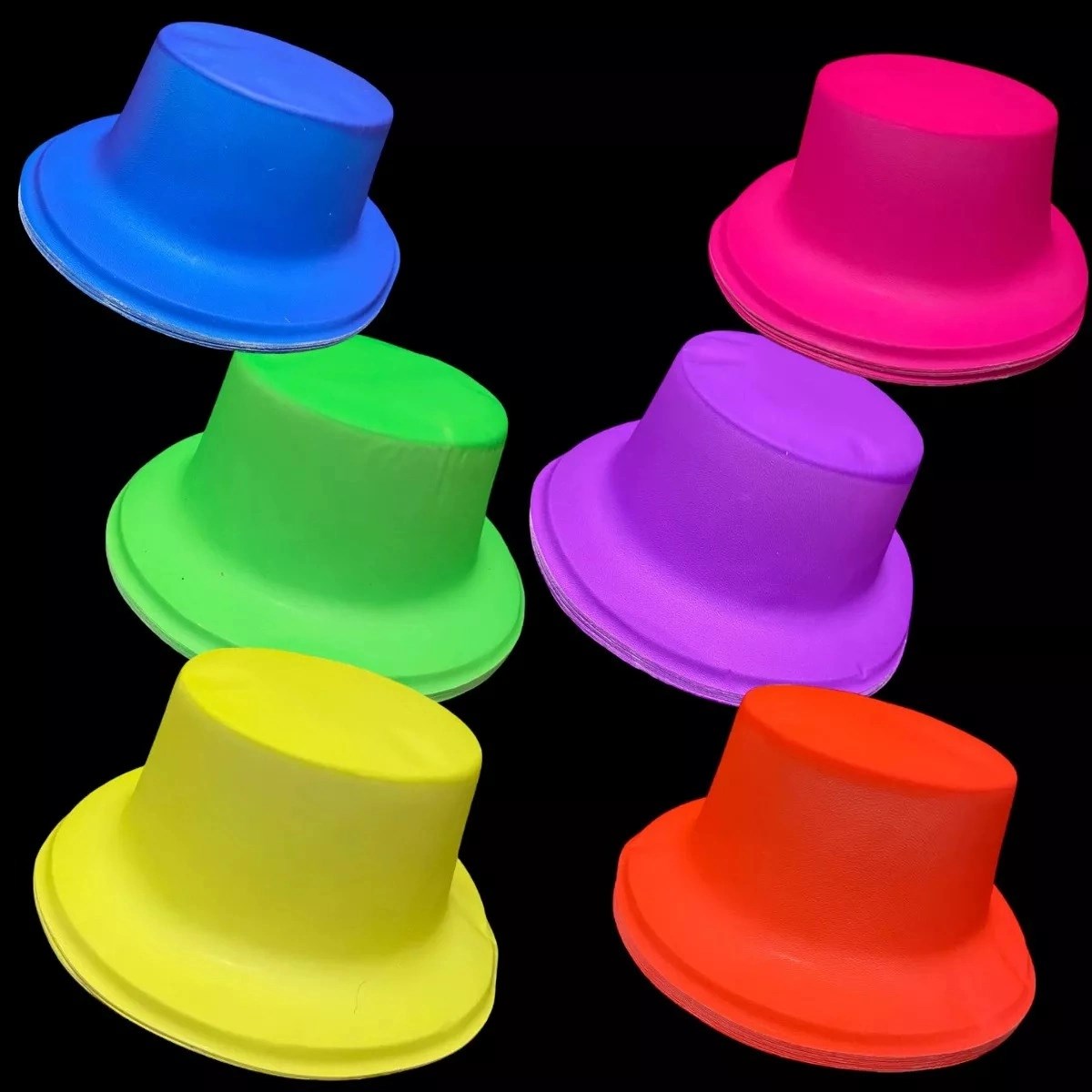 Mey İthalat® Neon Partisi Sarı Renk Plastik Fötr Şapka