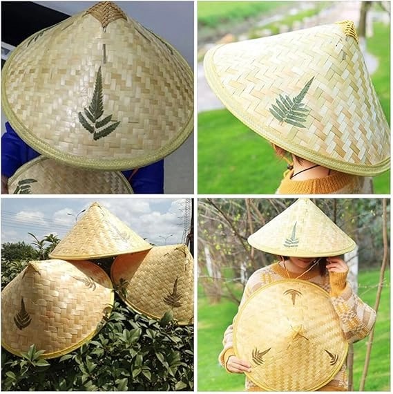 Mey İthalat® Naturel Renk Cambodia Kamboçyalı Vietnam Şapkası PVC Hasır