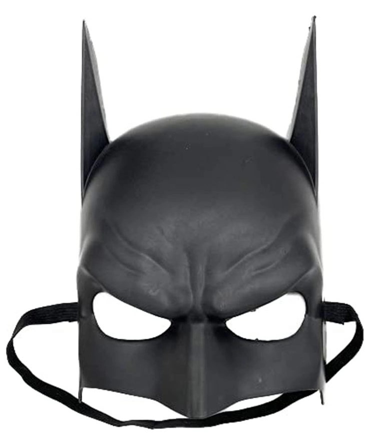 Mey İthalat® Siyah Renk Çocuk Boy Arkadan Lastikli Batman Maskesi A Kalite  20x14 cm
