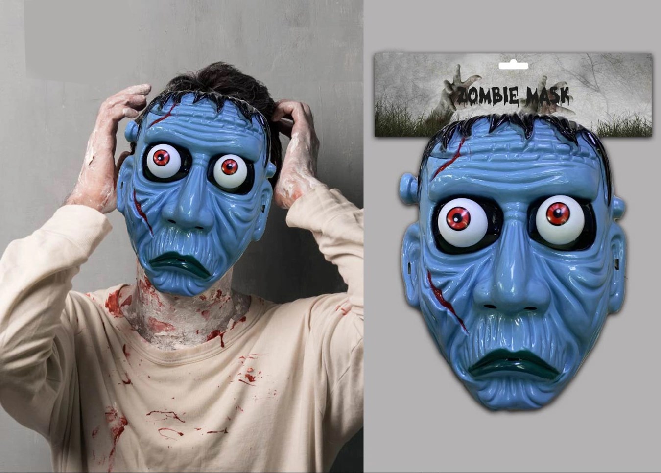 Mey İthalat® Frankenstein Temalı Sallanan Oynar Gözlü Maske
