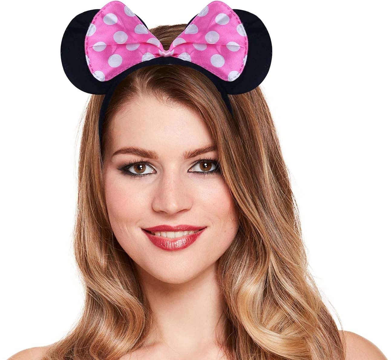 Mey İthalat® Pembe Fiyonklu Minnie Mouse Tacı Mini Kulak